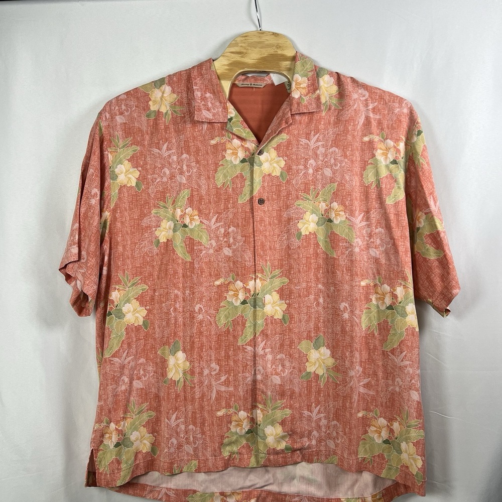 Tommy Bahama‎ 100% Silk Tropical Button Front Men's XXL